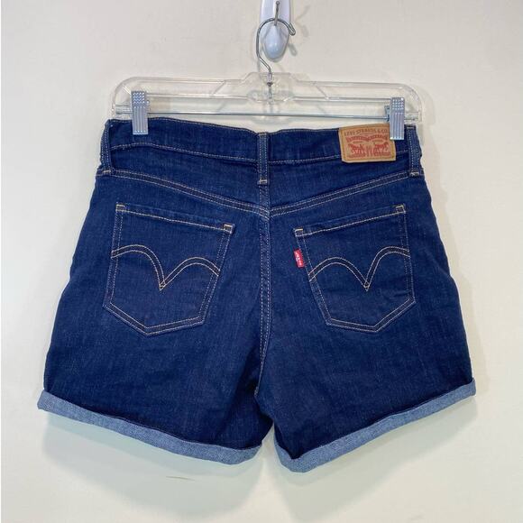 Levis Blue Denim  Mid Length Shorts High Rise  28 us Cotton - Picture 1 of 7